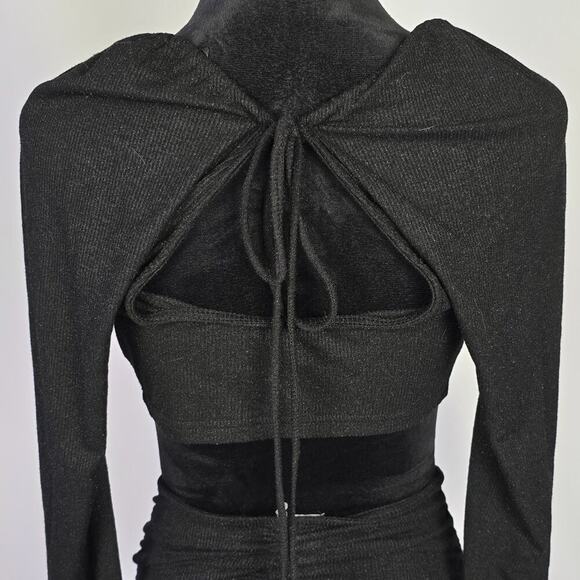 Miss Lola Women's Club Dress Black Long Sleeve Cut Out Dress Medium NWT - Picture 9 of 10